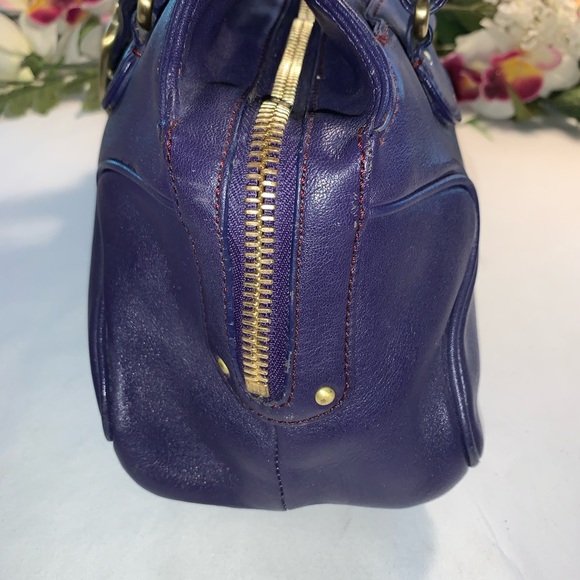 Cole Haan Alexa Blue Leather Satchel - Picture 8 of 12